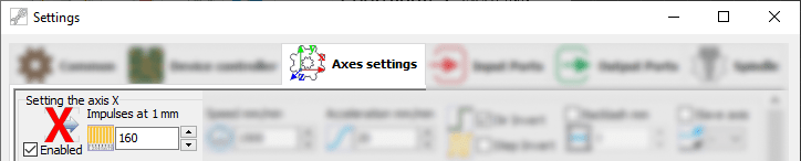 settings window
