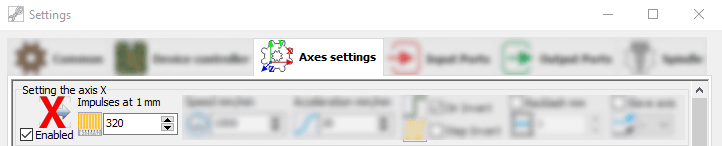 settings window