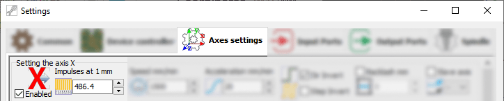 settings window
