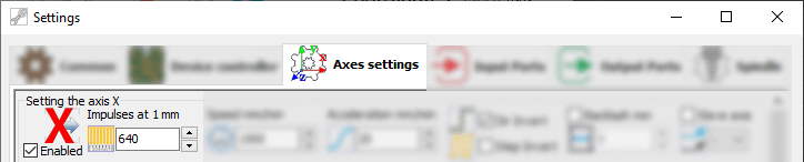 settings window